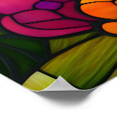 Glas in lood Happy Easter Bunny Wall Art Poster (Hoek)