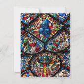 Glas in lood Happy Pasen met bewerkbare tekst Notitiekaartje (Achterkant)