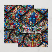 Glas in lood Happy Pasen met bewerkbare tekst Notitiekaartje (Voorkant / Achterkant)