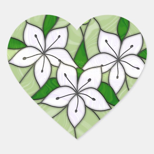 Glas-in-lood Hart Stickers (Voorkant)