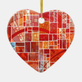 Glas in lood Heart Keramisch Ornament (Voorkant)