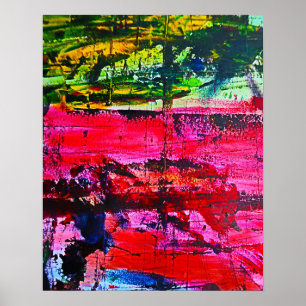 Glas in lood heeft een levendige moderne abstracte poster