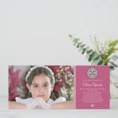 Glas in lood Heilige Eerste Communie Foto Keepomwi Kaart (Staand voorkant)