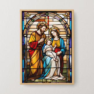 Glas in lood Heilige Familie Button Draagbare Devo