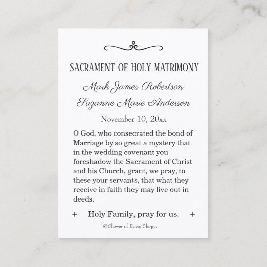 Glas in lood Heilige Kaart Visitekaartje (Achterkant)