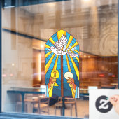 Glas in lood Heilige Massa Gastheer en Kalijs Raamsticker (Cafe Raam)