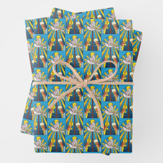 Glas in lood Heilige Massachusetts en Kalice Relig Inpakpapier Vel (In situ)