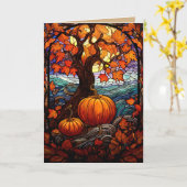 GLAS-IN-LOOD HERFSTGEDACHTEKAART VOOR IEMAND KAART (Gele Bloem)