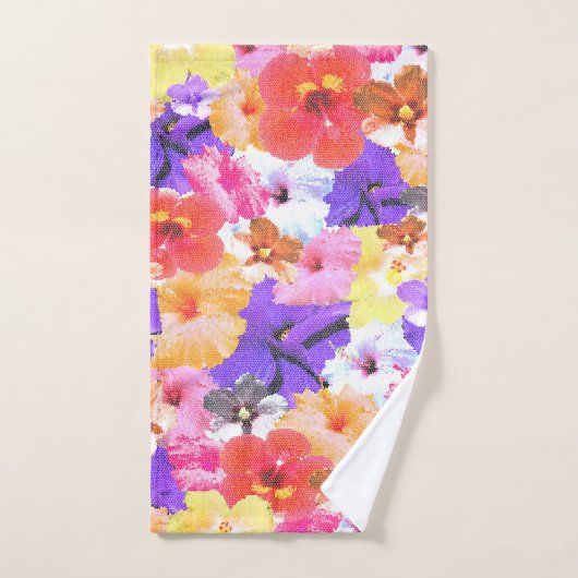 Glas in lood Hibiscus Flowers Collarge Handdoek (Handdoek)
