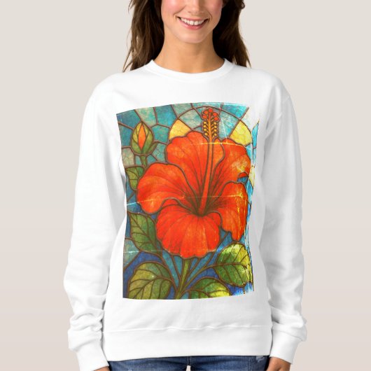 Glas in lood hibiscus trui (Voorkant)