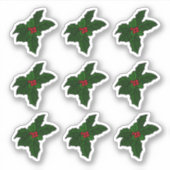 Glas-in-lood Holly bessen Sticker (Voorkant)