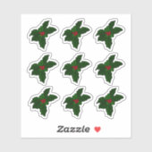 Glas-in-lood Holly bessen Sticker (Vel)
