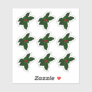 Glas-in-lood Holly bessen Sticker