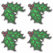 Glas in lood Holly en Berries Kit Sticker (Voorkant)