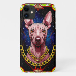 Glas-in-lood-hond met een sterrenhemel achtergrond Case-Mate iPhone case