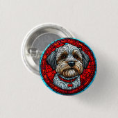 Glas-in-lood-hondenkunst Ronde Button 3,2 Cm (Voorkant /achterkant)