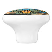 Glas in lood Honingbij Keramische Knop (Zijkant)