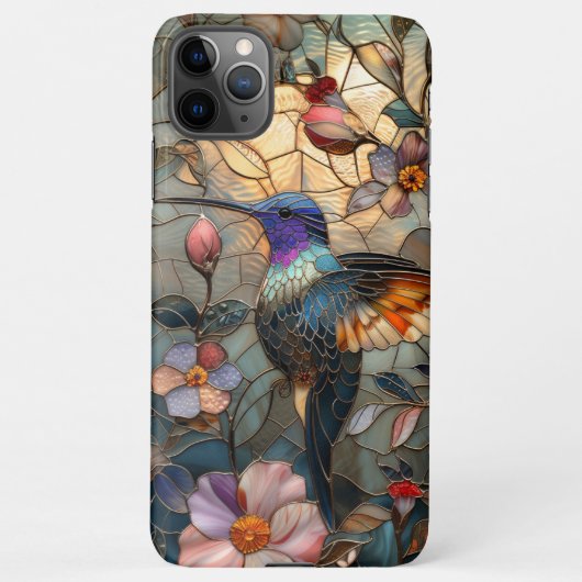 Glas in lood Hummingbird Design iPhone Hoesje (Achterkant)