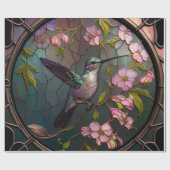 Glas in lood Hummingbird Pattern Spring Flowers Cadeaupapier (Vlak)