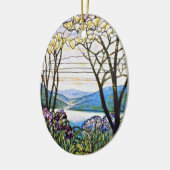 Glas in lood Idellic Landscape Tiffany Keramisch Ornament (Links)