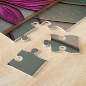 Glas in lood Illustratie van een kolibrie Legpuzzel (Zijkant)