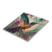 Glas in lood Illustratie van een kolibrie Tegeltje (Zijkant)