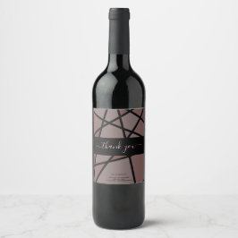 Glas-in-lood imitatie om te bedanken wijn etiket