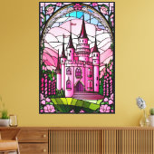 Glas in lood imitatie stretched canvas Print (Insitu (Woonkamer))