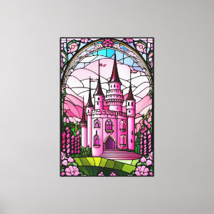 Glas in lood imitatie stretched canvas Print