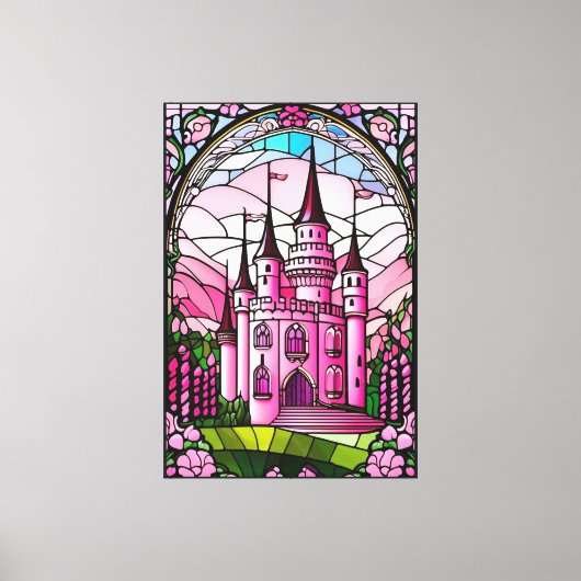 Glas in lood imitatie stretched canvas Print (Voorkant)