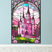 Glas in lood imitatie stretched canvas Print (Insitu (Houten vloer))