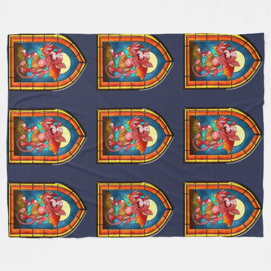 Glas in lood Imp Fleece Deken (Voorkant (Horizontaal))