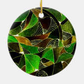 Glas in lood in groene versiering keramisch ornament (Achterkant)