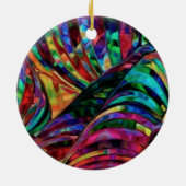 Glas in lood in Jewel Tones Abstracte Kunst Keramisch Ornament (Achterkant)