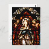 Glas in lood in Priory van St. Mary's, Galway Briefkaart (Voorkant / Achterkant)