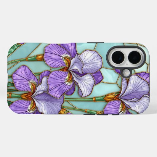 Glas in lood Iris Flower Phone Case (Achterkant (horizontaal))