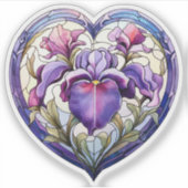 Glas in lood iris hart sticker (Voorkant)