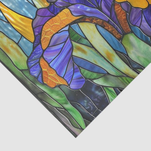 Glas in lood Iris Print 2D Tissuepapier (Detail)