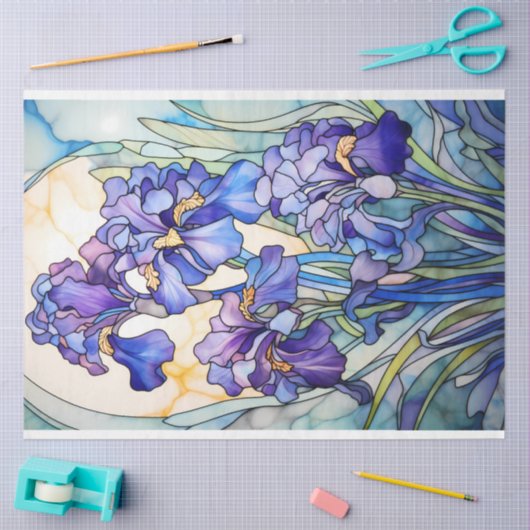 Glas in lood Irissen Tissuepapier (Craft)