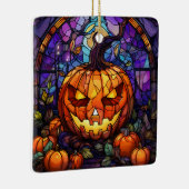 Glas in lood Jack-o'-Lantern Keramisch Ornament (Rechts)