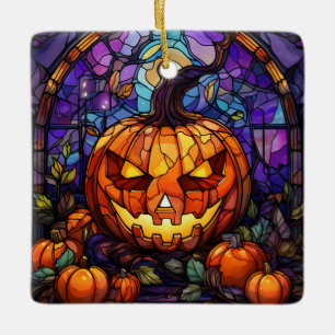 Glas in lood Jack-o'-Lantern Keramisch Ornament