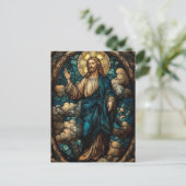 Glas in lood Jesus Art - Christelijk Briefkaart (Staand voorkant)