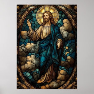 Glas in lood Jesus Art - Christelijk Poster