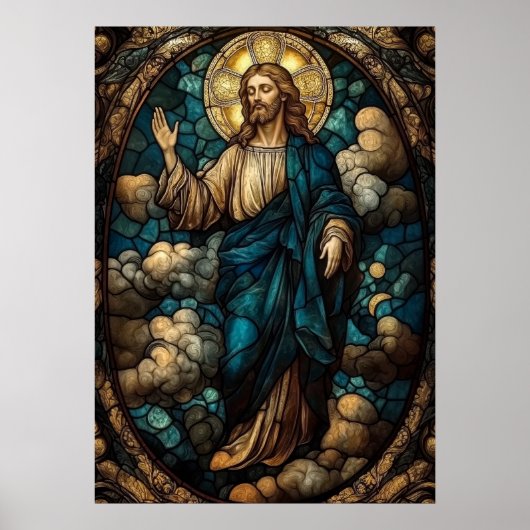 Glas in lood Jesus Art - Christelijk Poster (Voorkant)