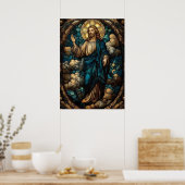 Glas in lood Jesus Art - Christelijk Poster (Keuken)