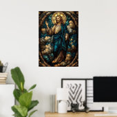Glas in lood Jesus Art - Christelijk Poster (Thuiskantoor)