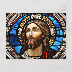 Glas in lood Jesus Christ Portrait Briefkaart