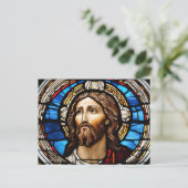 Glas in lood Jesus Christ Portrait Briefkaart (Staand voorkant)