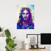 Glas in lood Jesus Christ Portrait Poster (Thuiskantoor)