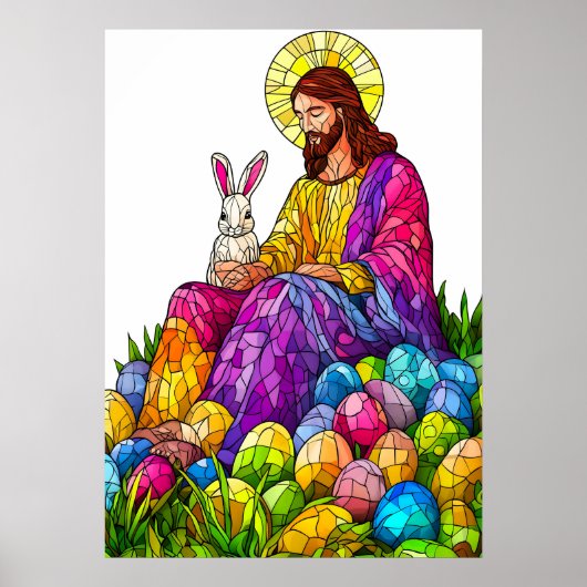 Glas in lood Jesus Easter Egg Poster (Voorkant)